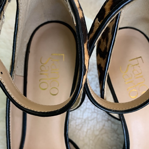 Ankle Strap Hair Calf Leopard Print Pumps - Picture 4 of 9